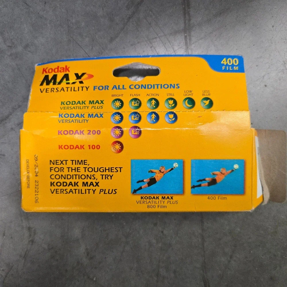 VTG Kodak Max 400 35mm Film Color Print 24 Exp 3 Rolls Expired 2004 Photography